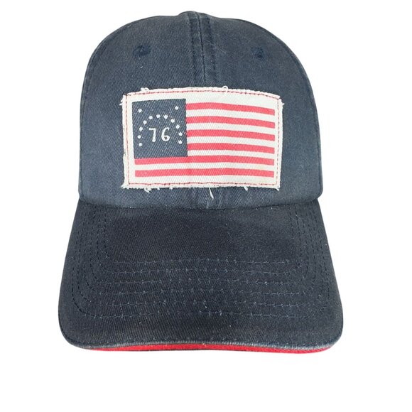 American Revolution Strapback Hat Navy Blue 1776 Flag Patch Yorktown Embroidery - Picture 2 of 14